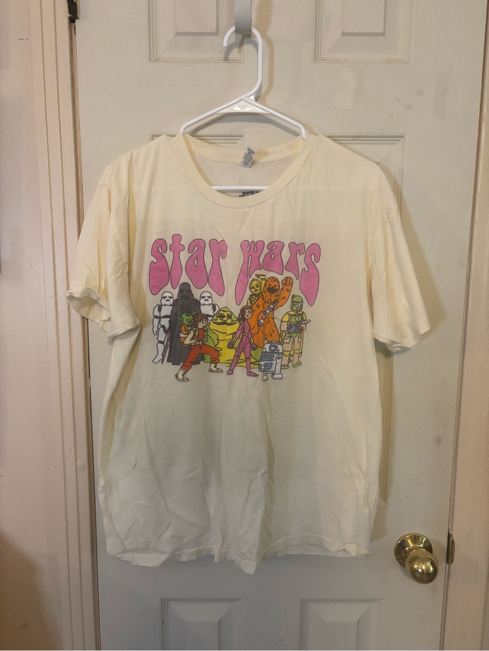 Star Wars Retro Graphic Tee - Cream with Pink Logo